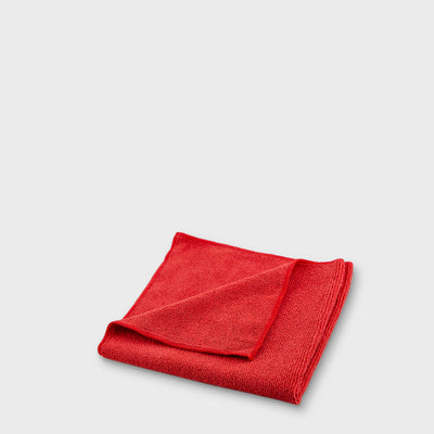 red microfibre work cloth to scale grey background