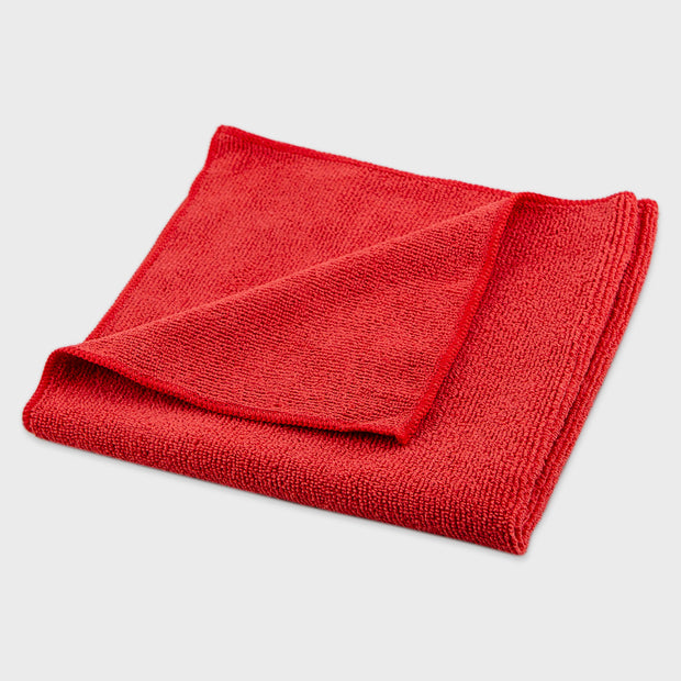 red microfibre work cloth grey back ground