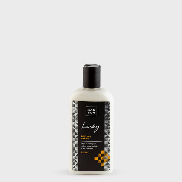 Lucky Leather Creme 250ml grey background